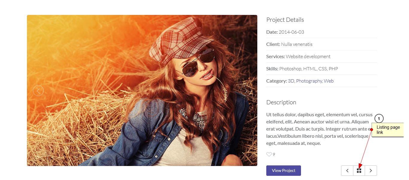 default listing page