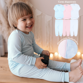 Conjunto canelado soft baby Ref: 11-74 Tam: 1 ao 3 (“furadinho”, mais leve)