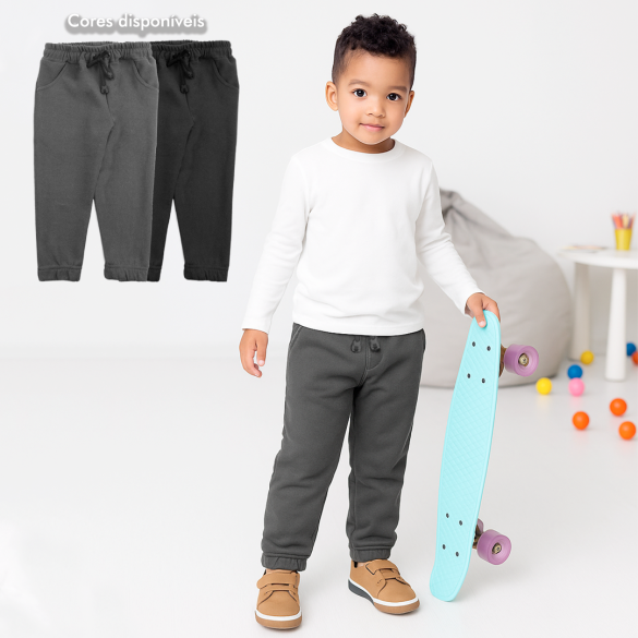 Calça jogger veludo comfort. Ref: 8-78, 8-79, 8-80. Tamanho: 1 ao 3, 4 ao 8, 10 ao 14.