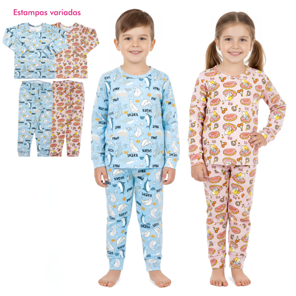 Conjunto térmico estampado Ref 9-864, 9-864 Tam 1 ao 3, 4 ao 8