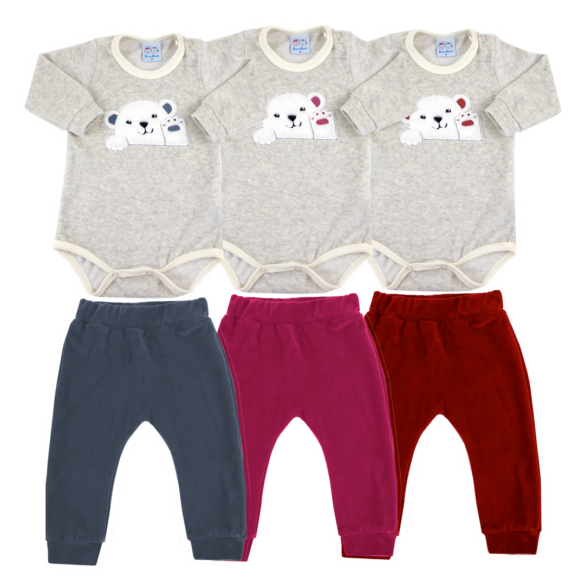 Conjunto body plush. Ref 11-84. Tam RN ao GG.